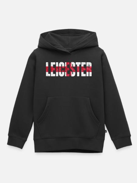 Leicester England - Kinder Premium Organic Hoodie - Schwarz