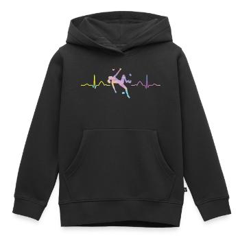 Boulderer heartbeat Bouldering Bouldering - Kids Premium Organic Hoodie - black - Front - AI Model Kid Male (0cm)