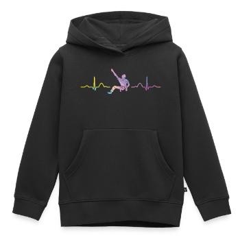 Boulderer Herzschlag Boulder Bouldern - Kinder Premium Organic Hoodie - Schwarz - Vorne - AI Model Kid Male (0cm)