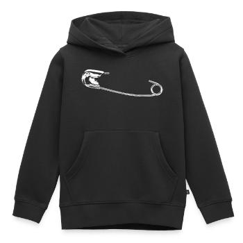 Minimalistische Stethoskop-Linienzeichnung - Kinder Premium Organic Hoodie - Schwarz - Vorne - AI Model Kid Male (0cm)