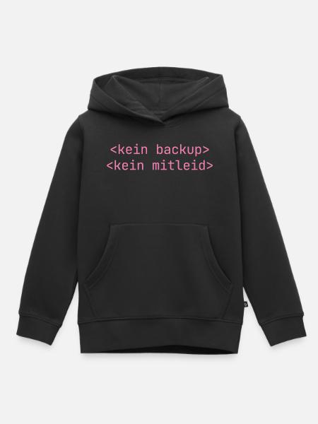 Kein Backup Kein Mitleid IT-Berater Admin - Kinder Premium Organic Hoodie - Schwarz