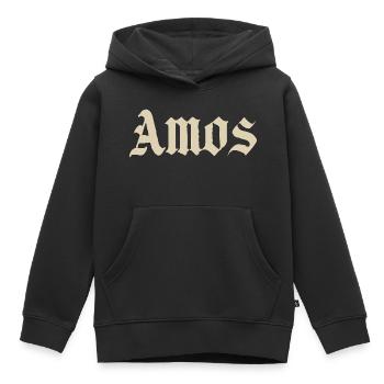 Lettrage gothique d’Amos - Sweat Premium à capuche enfant bio - noir - Devant - AI Model Kid Male (0cm)