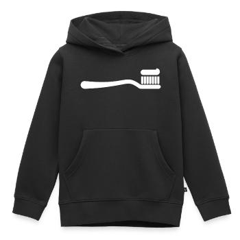 Brosse à dents, dentiste, brossage des dents - Sweat Premium à capuche enfant bio - noir - Devant - AI Model Kid Male (0cm)