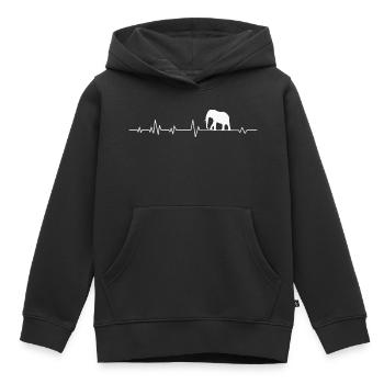 Éléphant - Sweat Premium à capuche enfant bio - noir - Devant - AI Model Kid Male (0cm)