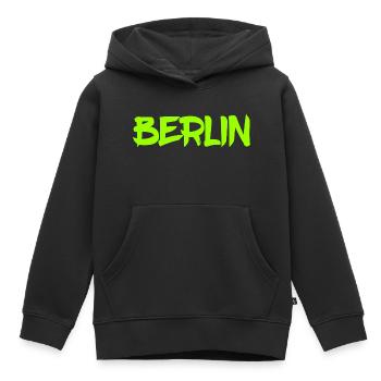 Berlin - Deutschland - Hauptstadt - Berliner Bär - Kinder Premium Organic Hoodie - Schwarz - Vorne - AI Model Kid Male (0cm)