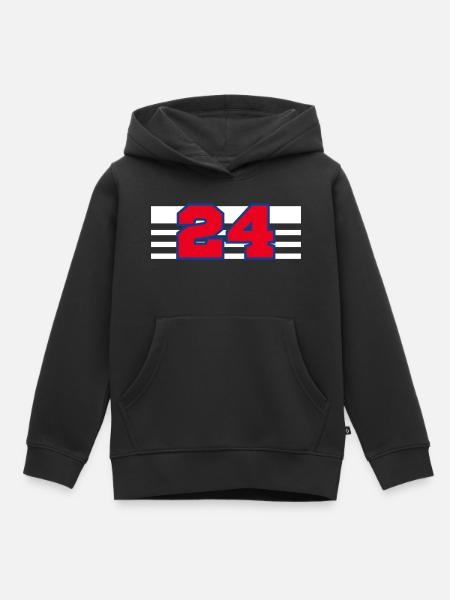 Nummer 24 Frankreich - Kinder Premium Organic Hoodie - Schwarz