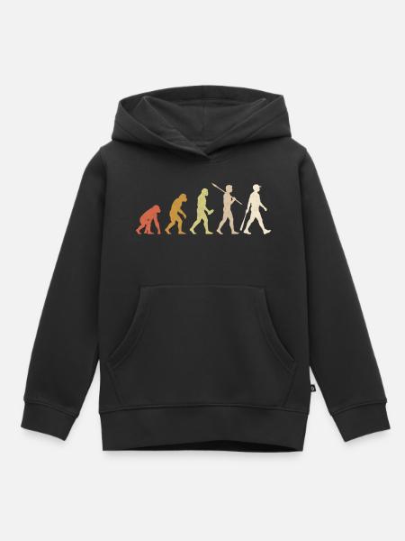 Baseball Evolution lustiges Baseballspieler-Geschenk - Kinder Premium Organic Hoodie - Schwarz
