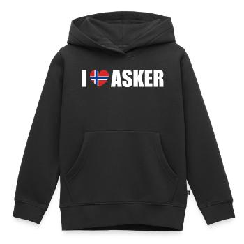 I love Asker Norwegen - Kinder Premium Organic Hoodie - Schwarz - Vorne - AI Model Kid Male (0cm)