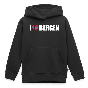 I love Bergen Norwegen - Kinder Premium Organic Hoodie - Schwarz - Vorne - AI Model Kid Male (0cm)