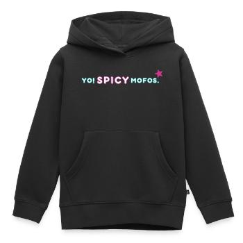 Yo ! Épicé. | Style rétro de l’an 2000 - Sweat Premium à capuche enfant bio - noir - Devant - AI Model Kid Male (0cm)