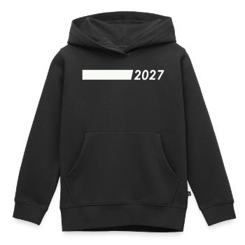2027 - Kinder Premium Organic Hoodie - Schwarz - Vorne - AI Model Kid Male (0cm)