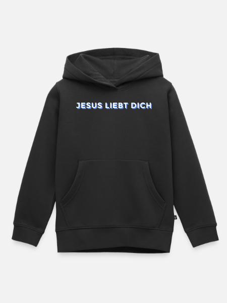 JESUS LIEBT DICH - Kinder Premium Organic Hoodie - Schwarz