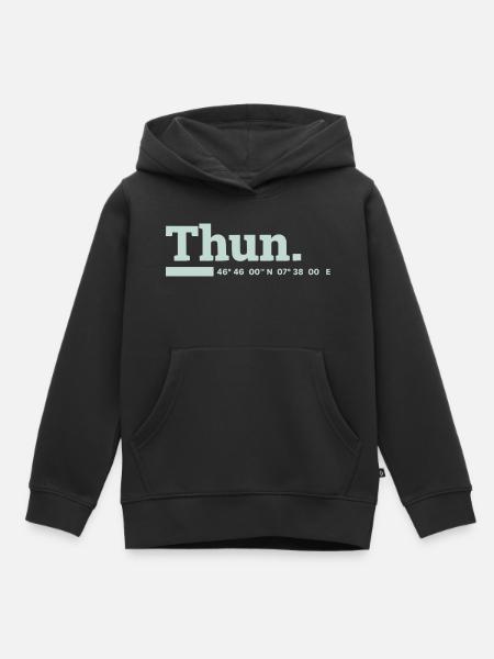 Thun Koordinaten - Kinder Premium Organic Hoodie - Schwarz