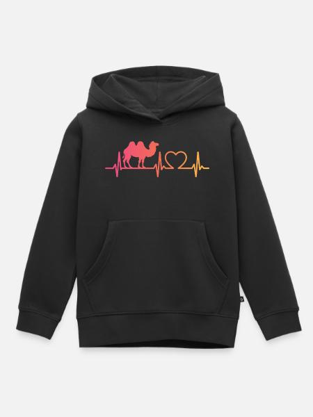 kamel herzschlag - Kinder Premium Organic Hoodie - Schwarz