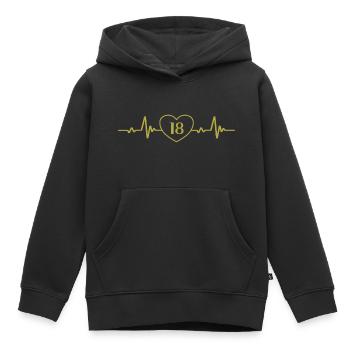 18. Geburtstag Herz 18 - Kinder Premium Organic Hoodie - Schwarz - Vorne - AI Model Kid Male (0cm)