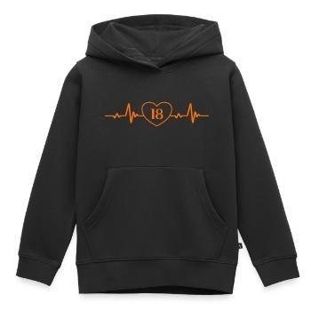 18. Geburtstag Herz 18 - Kinder Premium Organic Hoodie - Schwarz - Vorne - AI Model Kid Male (0cm)