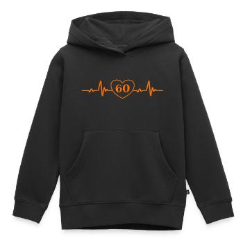 60. Geburtstag Herz 60 - Kinder Premium Organic Hoodie - Schwarz - Vorne - AI Model Kid Male (0cm)