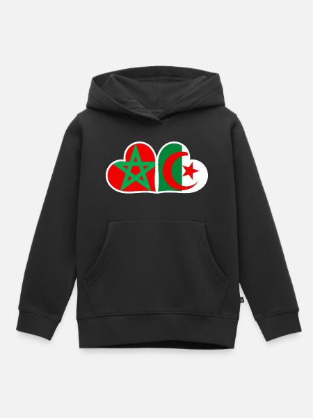 T-shirt Maroc Algérie - Sweat Premium à capuche enfant bio - noir