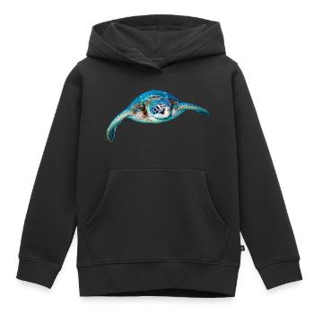 Sea turtle Galapagos tortoise - Kids Premium Organic Hoodie - black - Front - AI Model Kid Male (0cm)