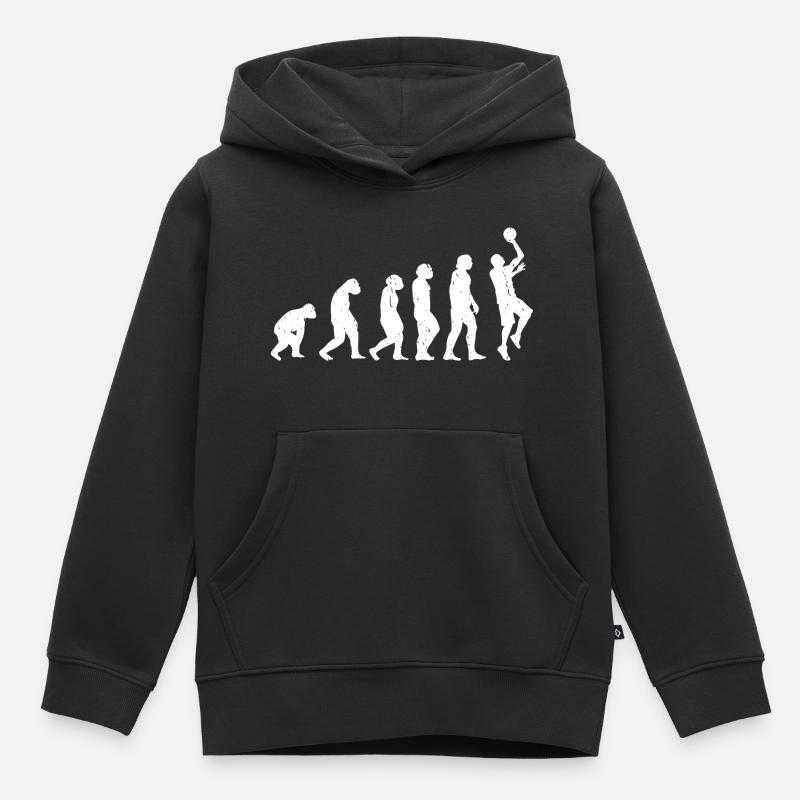 Evolution Basket-ball - Sweat Premium à capuche enfant bio - noir