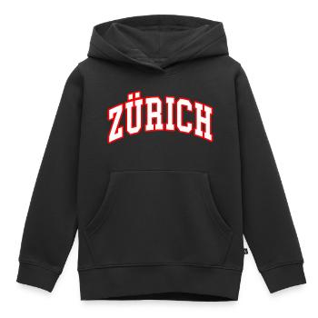 Zurich - Sweat Premium à capuche enfant bio - noir - Devant - AI Model Kid Male (0cm)