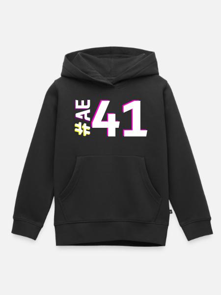 AE41-KARTON - Kinder Premium Organic Hoodie - Schwarz