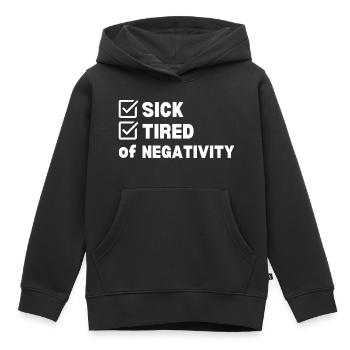 En avoir assez - Sweat Premium à capuche enfant bio - noir - Devant - AI Model Kid Male (0cm)