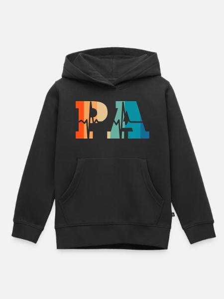 Herzschlag Retro Arzthelferin - Kinder Premium Organic Hoodie - Schwarz