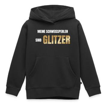 Meine Schweißperlen sind Glitzer - Kinder Premium Organic Hoodie - Schwarz - Vorne - AI Model Kid Male (0cm)