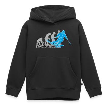 evolution ski, Skilaufen, Skifahren, Skipiste - Kinder Premium Organic Hoodie - Schwarz - Vorne - AI Model Kid Male (0cm)