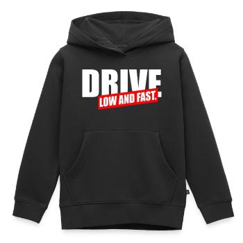 Conduisez bas et vite - Sweat Premium à capuche enfant bio - noir - Devant - AI Model Kid Male (0cm)