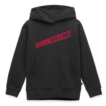 better with a dog - Kids Premium Organic Hoodie - black - Front - AI Model Kid Male (0cm)