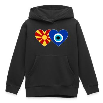 Macedonia Nazar Pearl Flag - Kids Premium Organic Hoodie - black - Front - AI Model Kid Male (0cm)