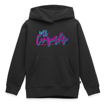 MrCamperfire Signature - Sweat Premium à capuche enfant bio - noir - Devant - AI Model Kid Male (0cm)