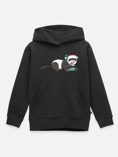 Frettchen Besitzer Frettchen - Kinder Premium Organic Hoodie - Schwarz
