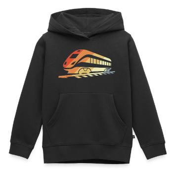 Style rétro ferroviaire - Sweat Premium à capuche enfant bio - noir - Devant - AI Model Kid Male (0cm)