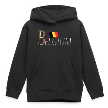 Flag Belgium: an elegant patriotic appearance - Kids Premium Organic Hoodie - black - Front - AI Model Kid Male (0cm)