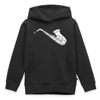 Sax saxophone saxophone - Sweat Premium à capuche enfant bio - noir - Devant - AI Model Kid Male (0cm)