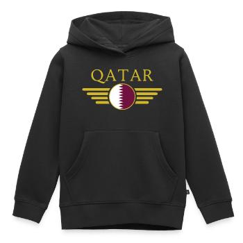 Ich liebe Katar, Eleganz Stil Design T-Shirt - Kinder Premium Organic Hoodie - Schwarz - Vorne - AI Model Kid Male (0cm)