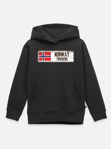 Tönsberg, Norwegen - Kinder Premium Organic Hoodie - Schwarz