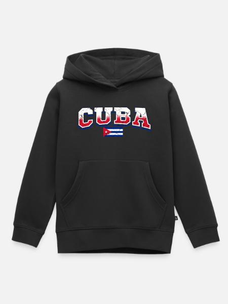 Kuba - Kinder Premium Organic Hoodie - Schwarz