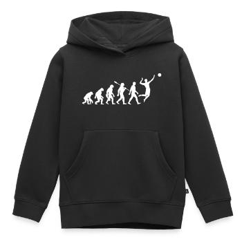Evolution - Volleyball - Volleyballer - Kinder Premium Organic Hoodie - Schwarz - Vorne - AI Model Kid Male (0cm)