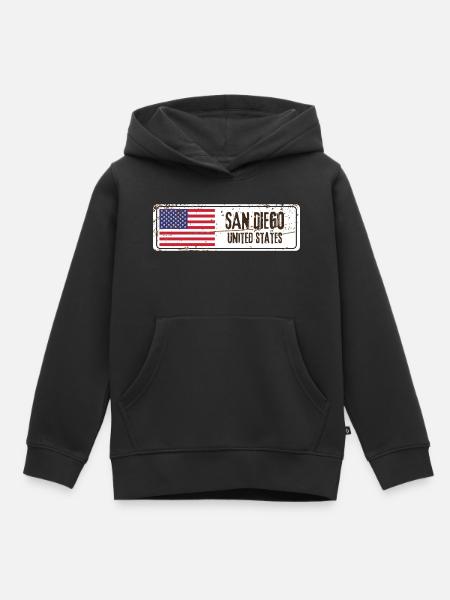 San Diego Flagge - Kinder Premium Organic Hoodie - Schwarz