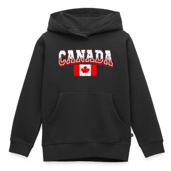 Canada Fan - Sweat Premium à capuche enfant bio - noir - Devant - AI Model Kid Male (0cm)