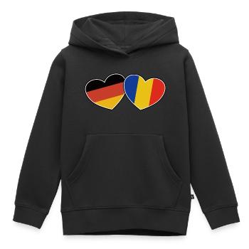 Deutsch Rumänische Freundschaft - Geschenk - Kinder Premium Organic Hoodie - Schwarz - Vorne - AI Model Kid Male (0cm)