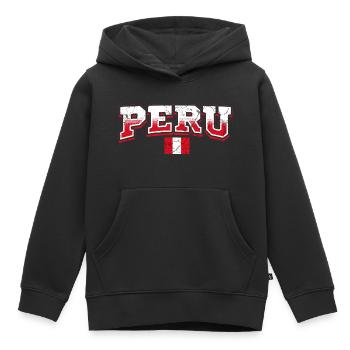 Pérou Fan - Sweat Premium à capuche enfant bio - noir - Devant - AI Model Kid Male (0cm)