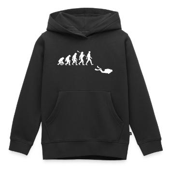 Evolution Diving Diver - Kids Premium Organic Hoodie - black - Front - AI Model Kid Male (0cm)