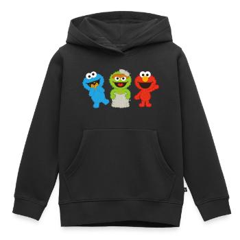 Sesamstraße Baby Krümelmonster, Oscar & Elmo - Kinder Premium Organic Hoodie - Schwarz - Vorne - AI Model Kid Male (0cm)
