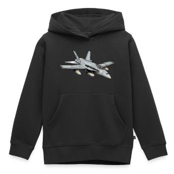Jet jet avion cadeau cadeau idée de cadeau - Sweat Premium à capuche enfant bio - noir - Devant - AI Model Kid Male (0cm)