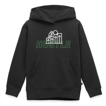 hustle - Kinder Premium Organic Hoodie - Schwarz - Vorne - AI Model Kid Male (0cm)